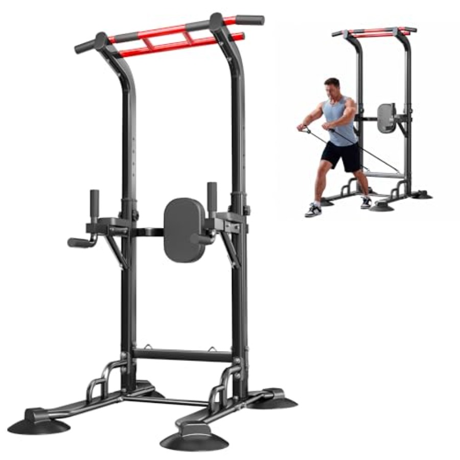 Pull Up Bar Grip - Heim-Fitness-Klimmzugstange: Stahl, schwarz, 12-fach verstellbare Multifunktions-Dip-