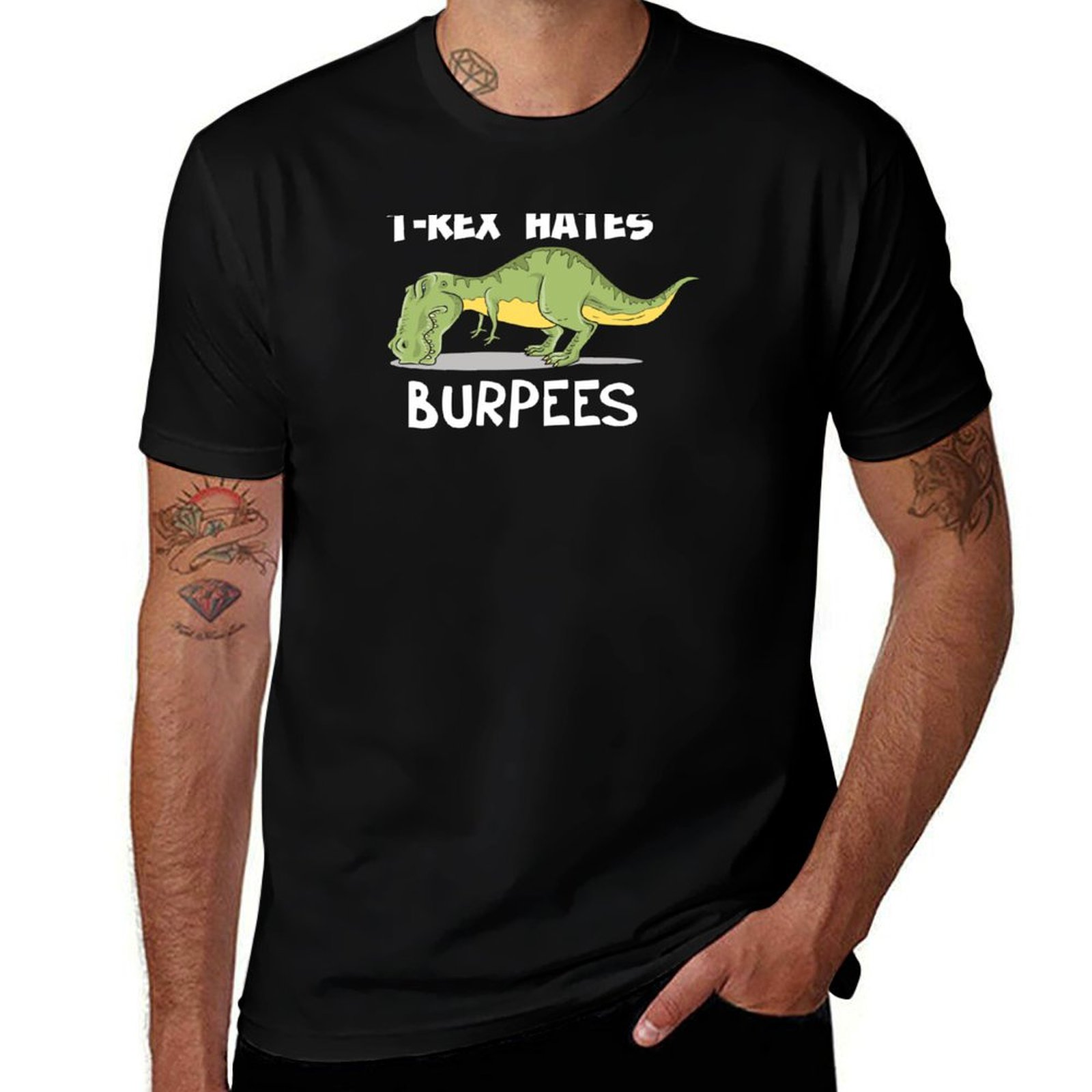 Crossfit Mayhem - T-Rex Hates Burpees T-Shirt Sonnenschutz-T-Shirt für