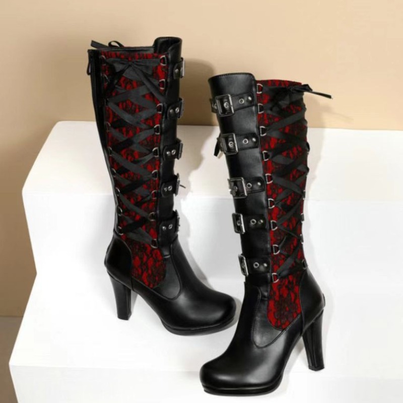 Punk Gothic Stiefel für Damen, – Crossfit Ladies Bewertung und Preis